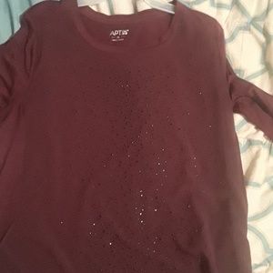 Apt 9. Beautiful Fall Longsleeve Shirt Maroon in C